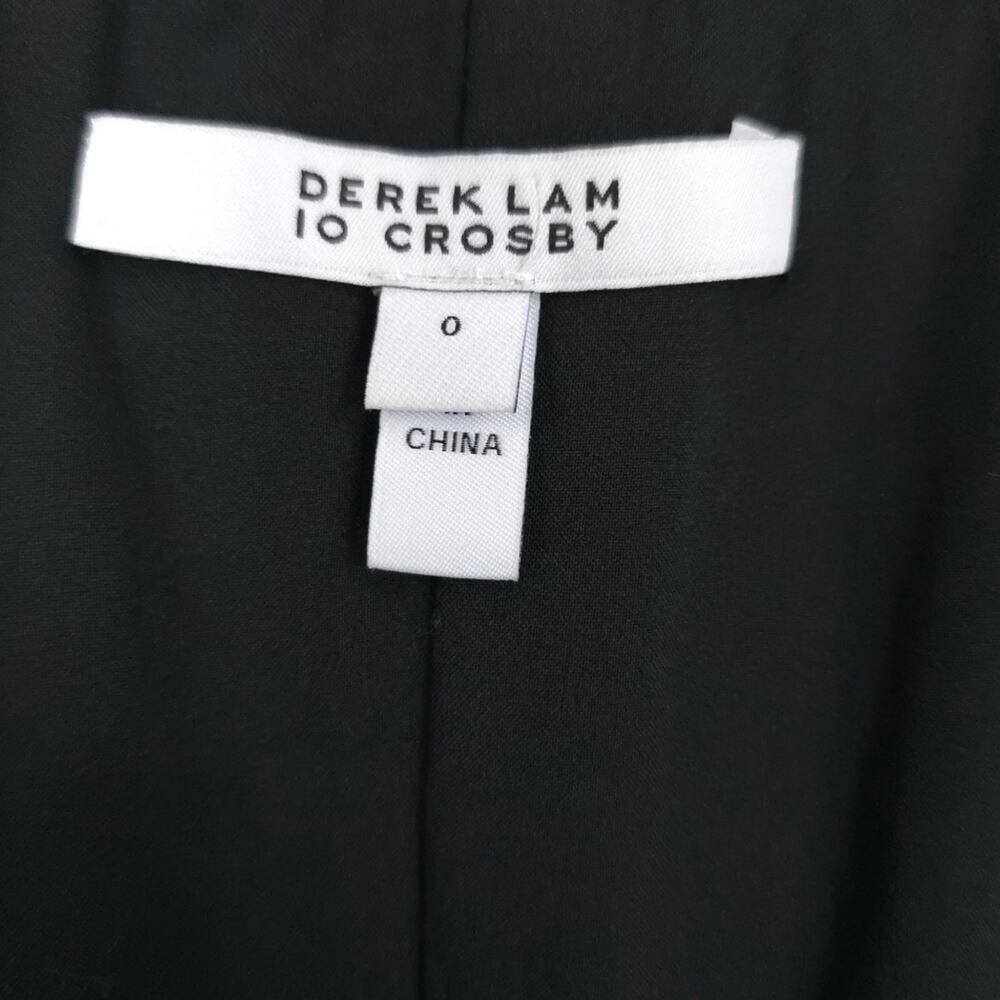 NWOT Derek Lam 10 Crosby Genna Puff Sleeve Front Zip Linen Blend Top Cropped - Picture 6 of 10